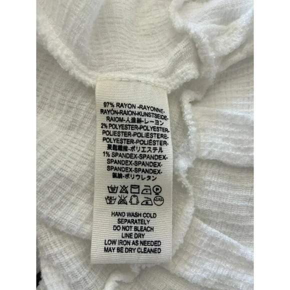 Free People Dress Cover Up White Gauze Button Front Size Medium M - Picture 6 of 6